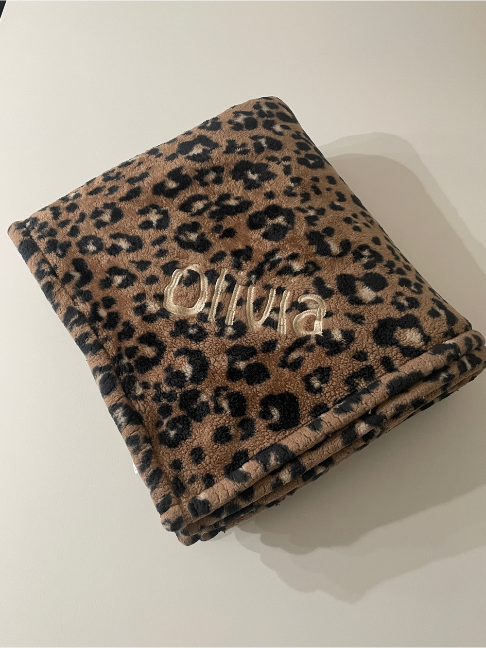 Leopard-Print Plush Throw Blanket - Brown/Black